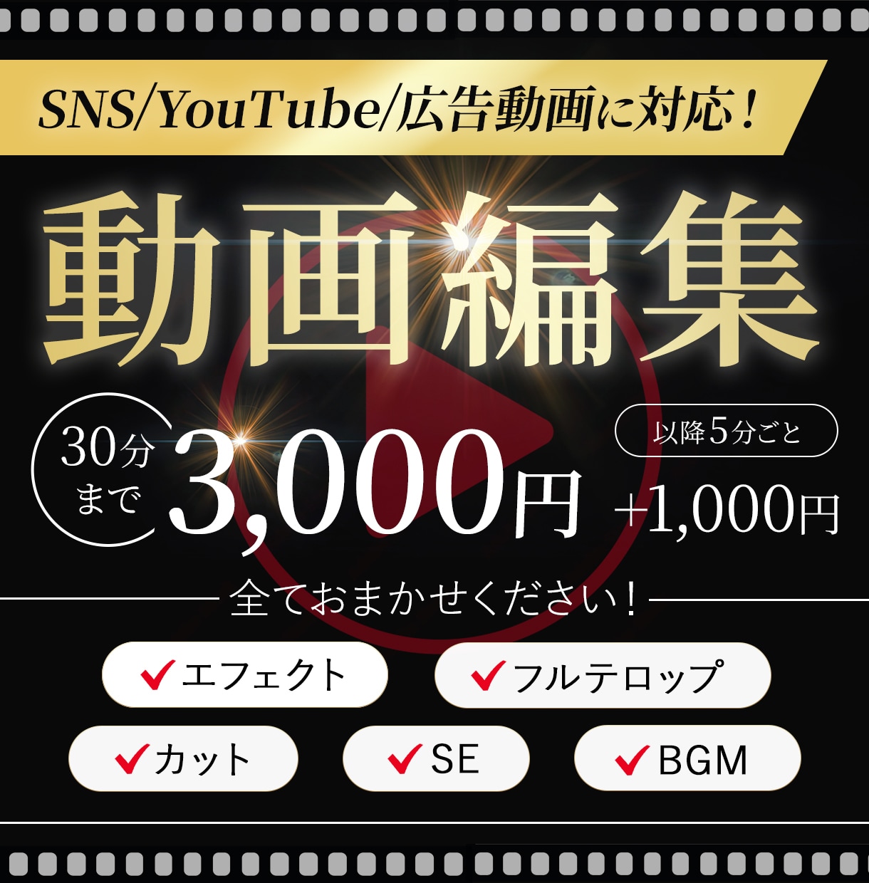 SNS動画等、何でもOK！最安値で動画編集します さまざまなジャンルの動画を丁寧に編集致します！ イメージ1