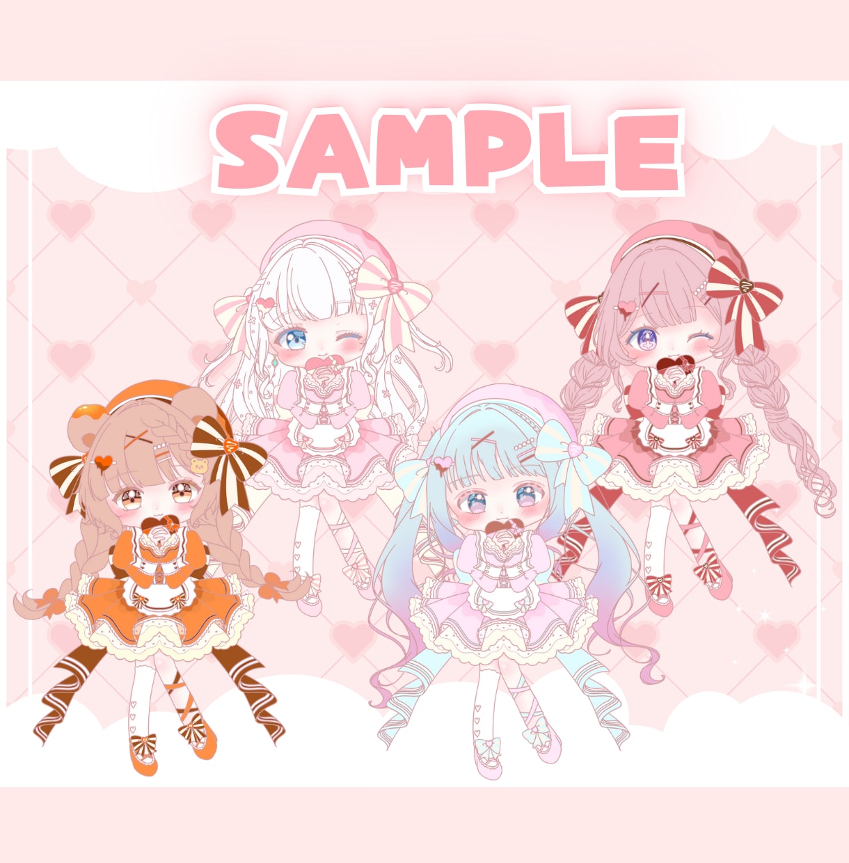 かわいいバレンタインミニキャラ制作します ✧商用利用込み✧ボリュームたっぷりバレンタイン感満載の衣装！ イメージ9