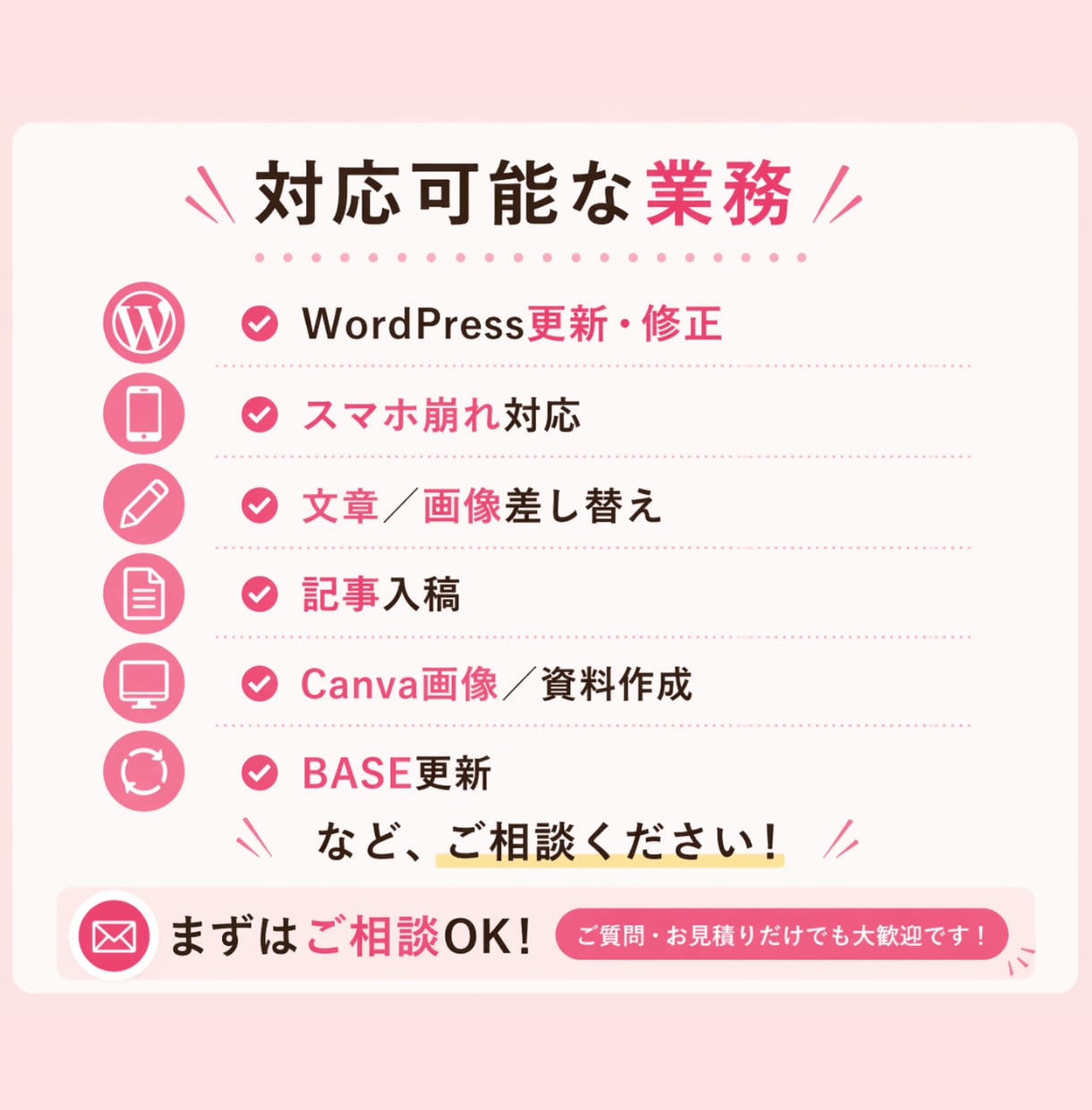 オンライン秘書がWordPress更新を代行します HP更新からCanva画像制作まで月５時間まとめて対応 イメージ4