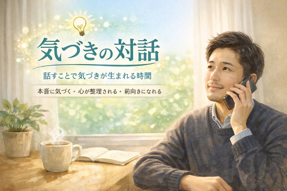 気づきの対話　話すだけで気持ちが整理されます モヤモヤがある方向け！雑談OK！５分でもOK！ イメージ1