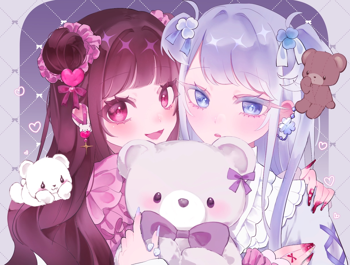 商用可◎ガーリーでかわいいイラストをお描きします アイコンや記念イラスト等！VTuber様・活動者様大歓迎です イメージ4
