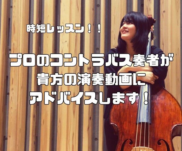 プロのコントラバス奏者が貴方の演奏動画を添削します レッスンに行く時間がないけど楽器が上手になりたい方へ！ イメージ1