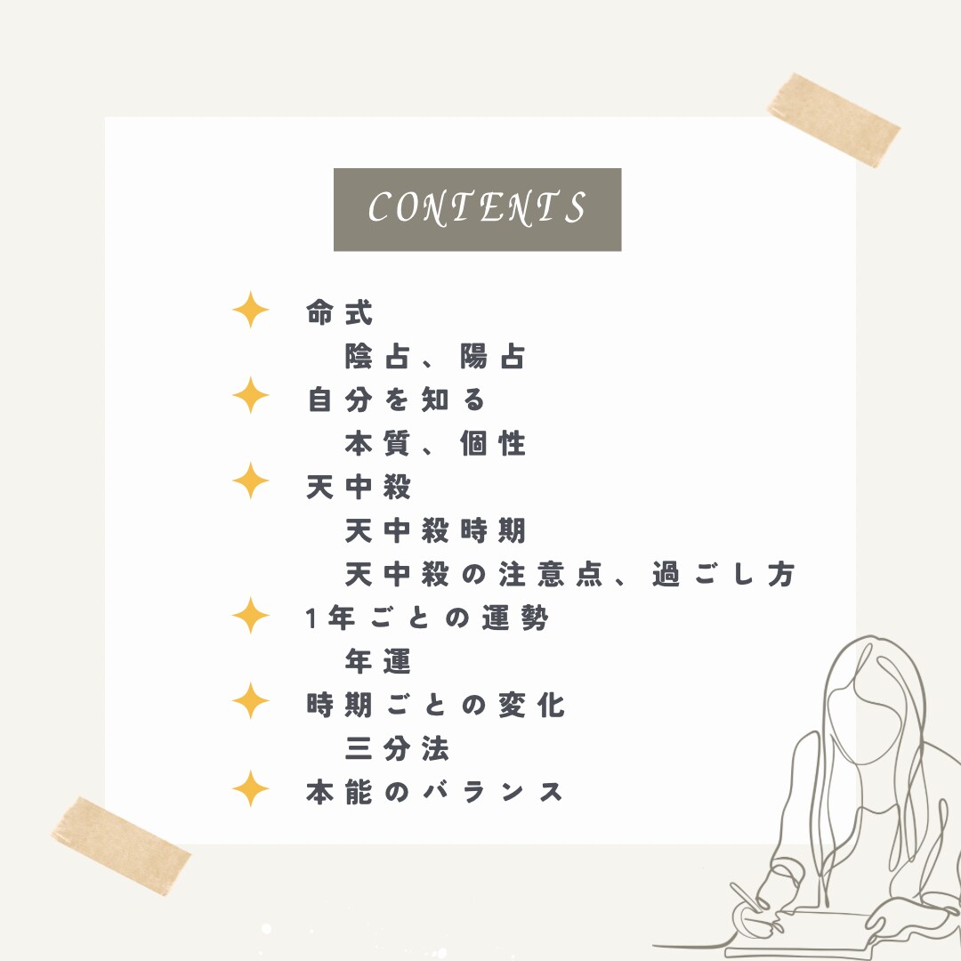 あなたの人生を読み解く「算命学鑑定書」作成します 算命学歴10年以上！あなたの星から人生のヒントをお届けします イメージ5