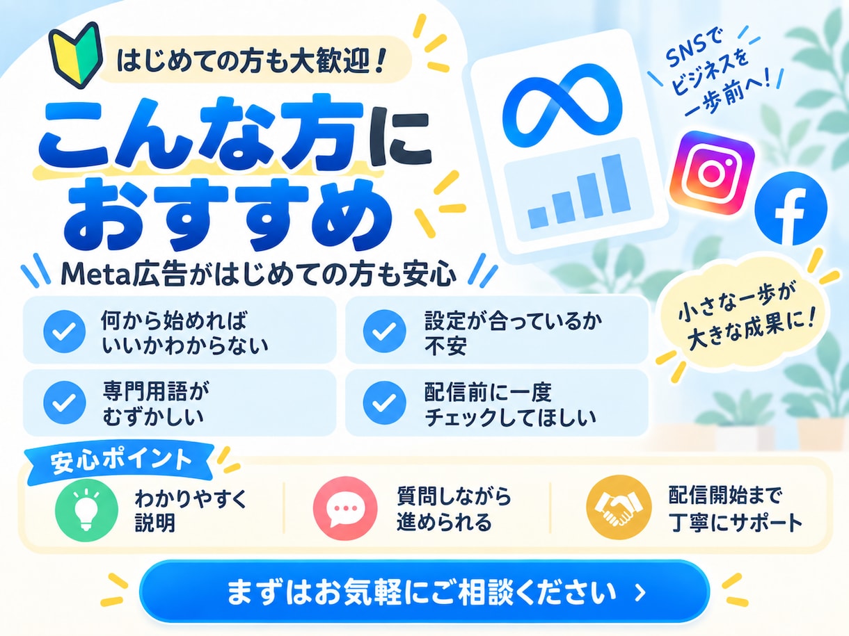 Meta広告の初期設定をまるごとサポートします 初心者向け｜配信を始められる状態まで丁寧にサポート イメージ3