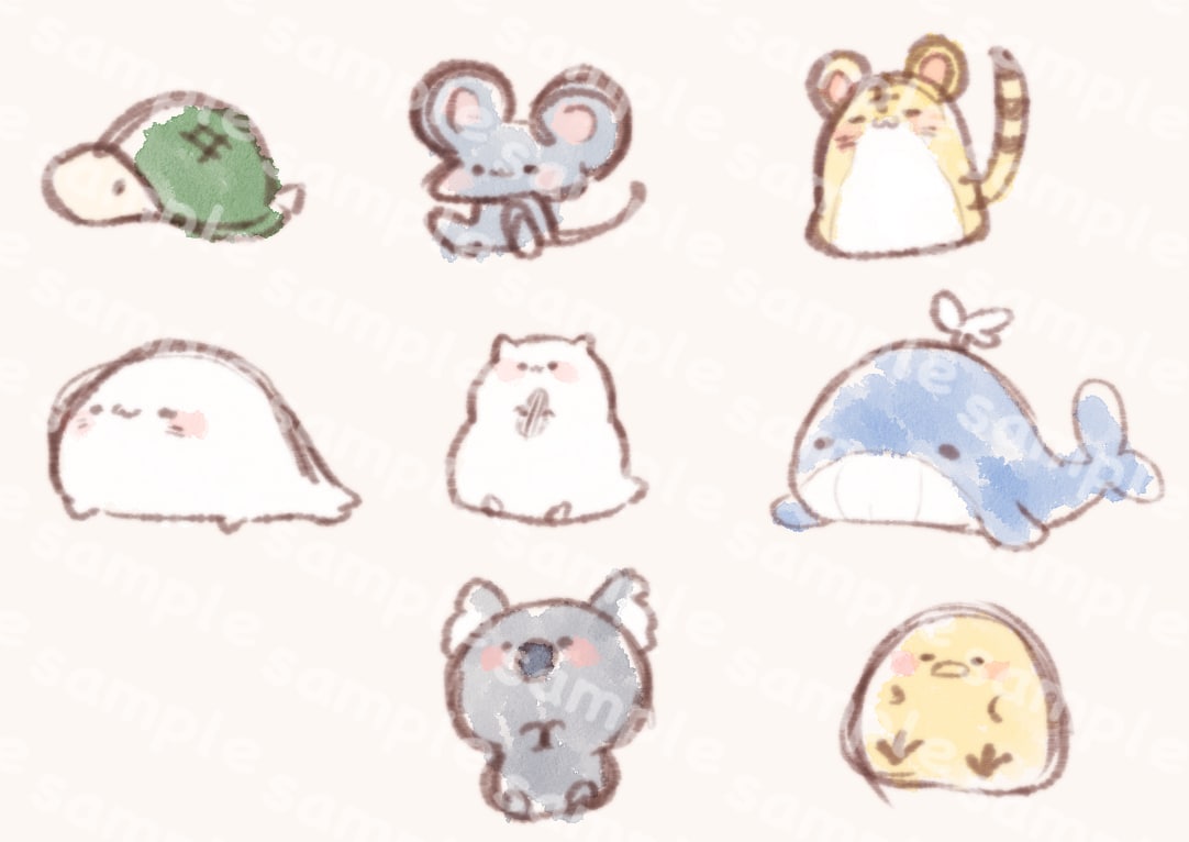 ゆるゆるな動物たちのイラストを描きます 思わず笑顔がこぼれるようなゆるいいきものたちをお描きします！ イメージ3
