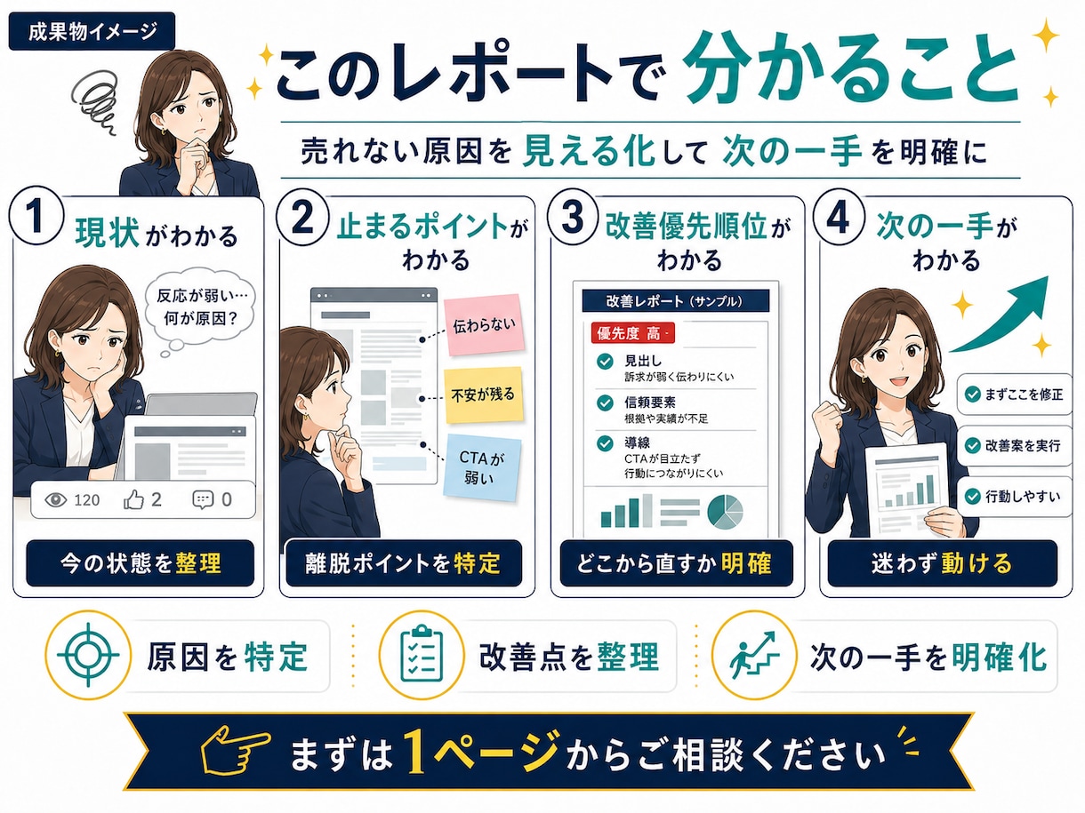 売れない原因を分析レポート化します 脳科学×マーケティング視点で改善点を見える化 イメージ2