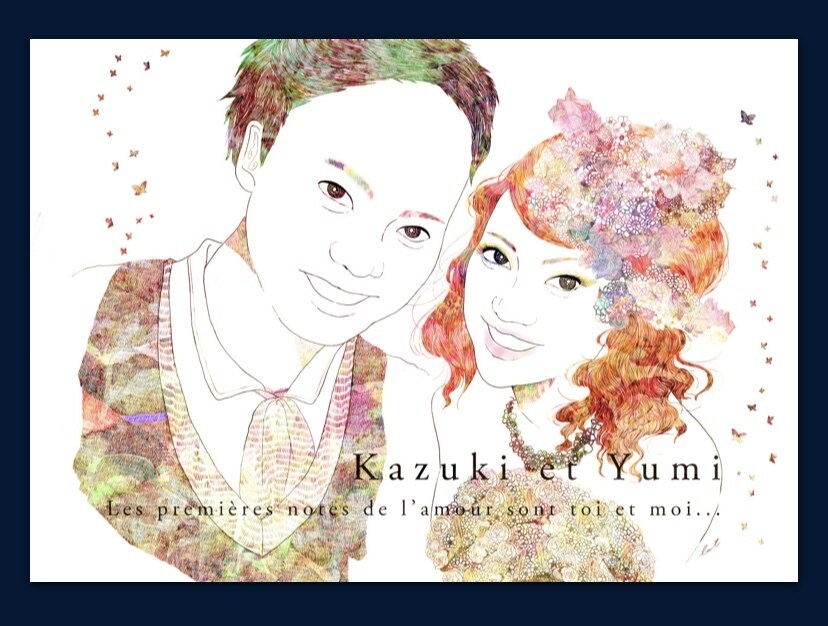 結婚式など、デジタル画像でイラストを描きます 入り口を華やかに彩るウェルカムボードのお手伝いをします イメージ3