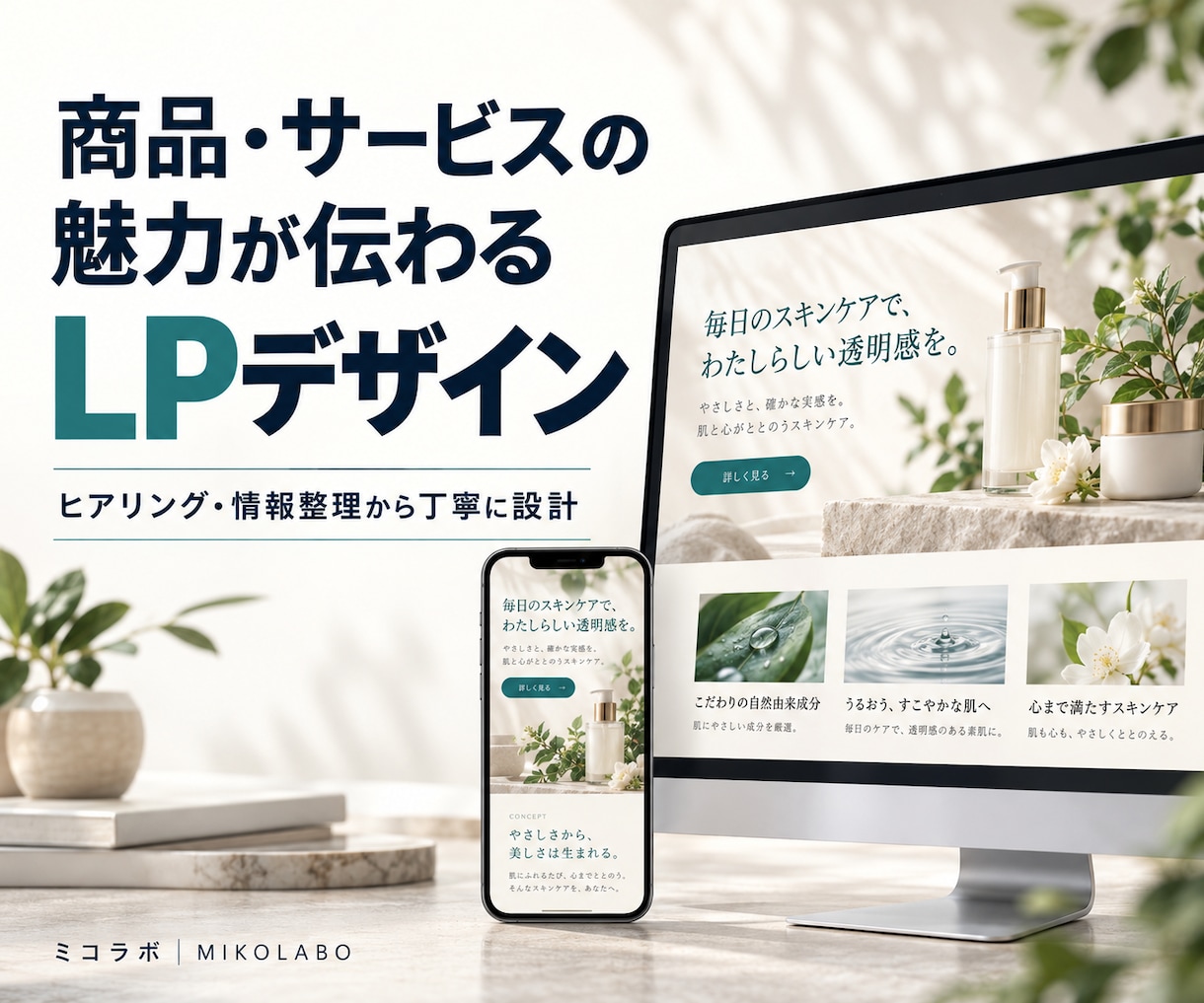商品・サービスの魅力が伝わるLPをデザインします ヒアリングと情報整理から、目的に合う構成をご提案 イメージ1