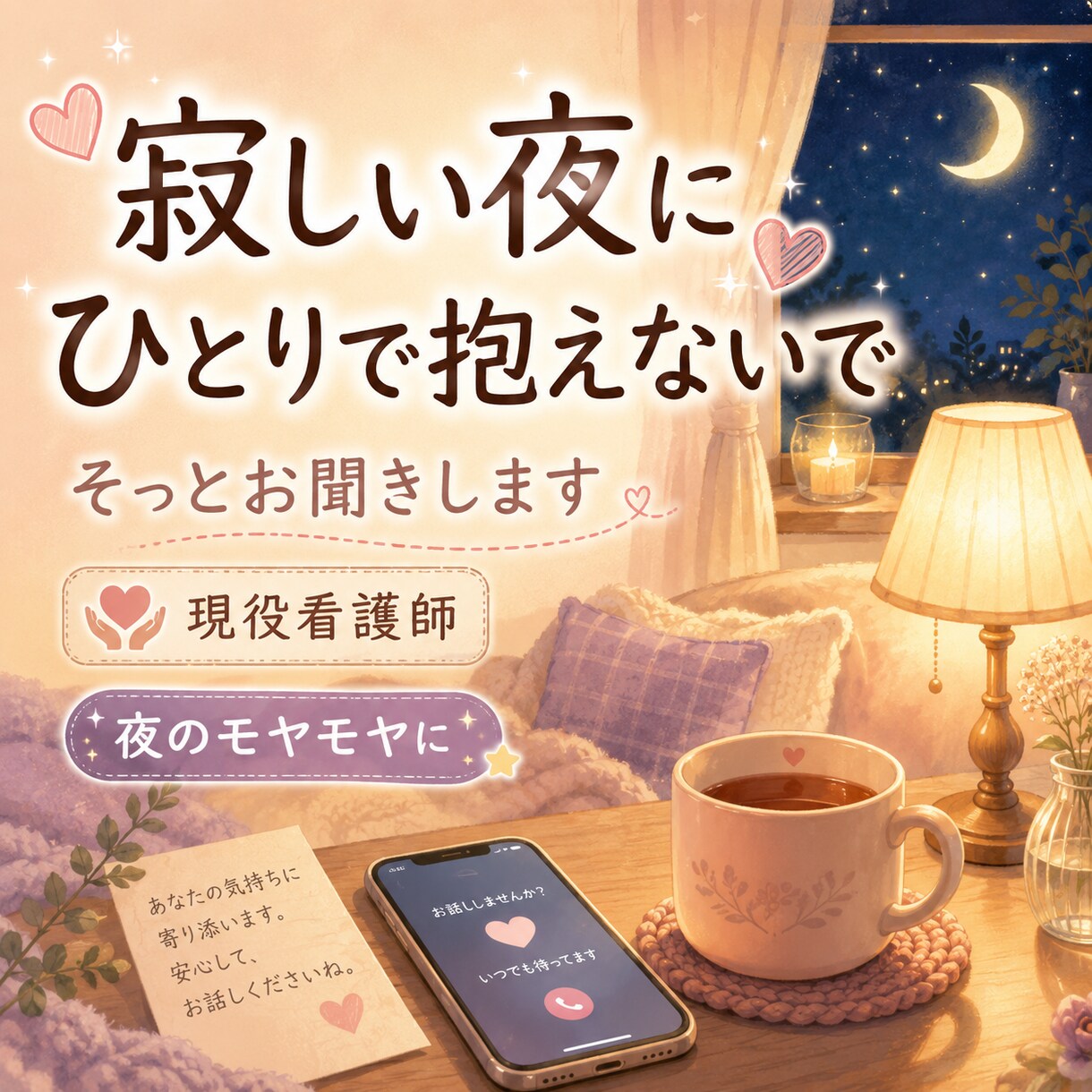 誰にも言えない気持ち、否定せずゆっくりお聞きします 知らない人だからこそ、話せることもあると思います。 イメージ8