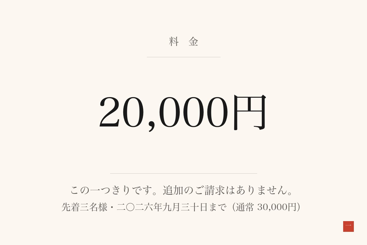 1ページのホームページ制作いたします 料金も、できないことも、先に全部お伝えします イメージ2