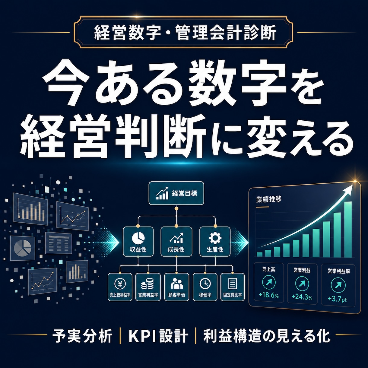 資金繰り・管理会計の健康診断を行います 今ある数字を経営判断に使える形へ分かりやすく組み替えます。 イメージ1