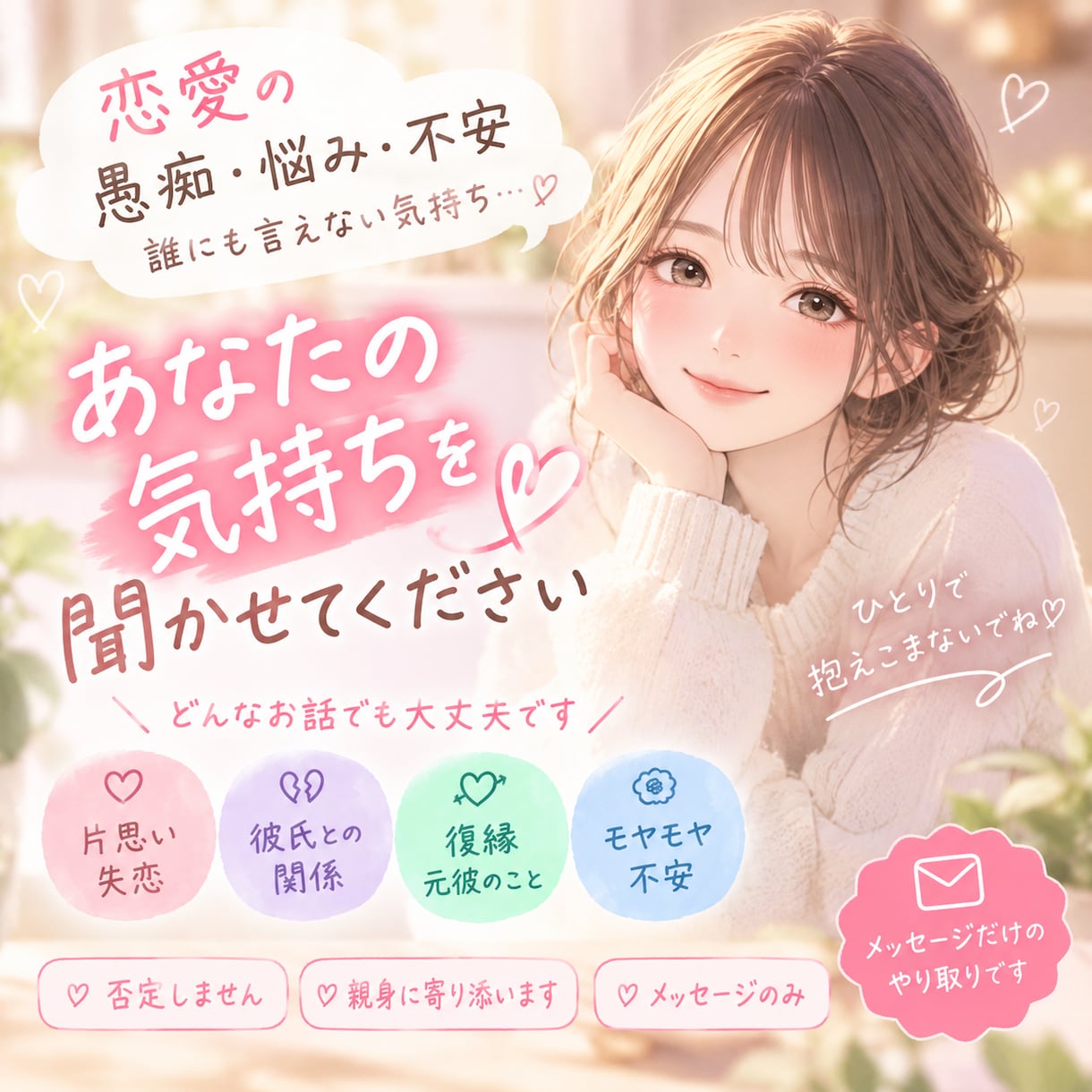 30分間！恋愛の愚痴など聞きます 嫌なこと吐き出してスッキリして帰ってください！ イメージ1