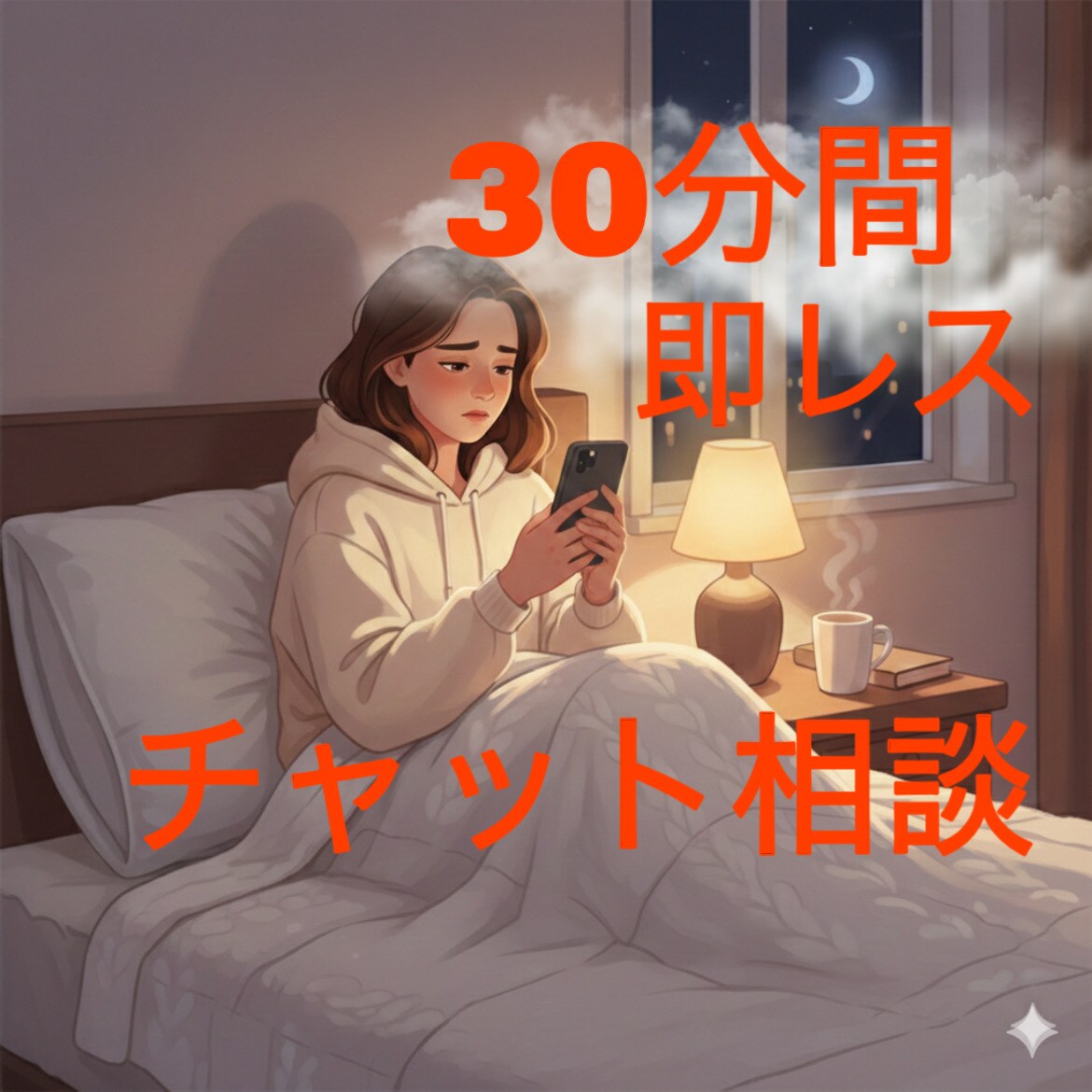 30分間即レス！メッセージで丁寧にお話を聞きます 声が出せなくても大丈夫！どこでもチャットで相談可能 イメージ1