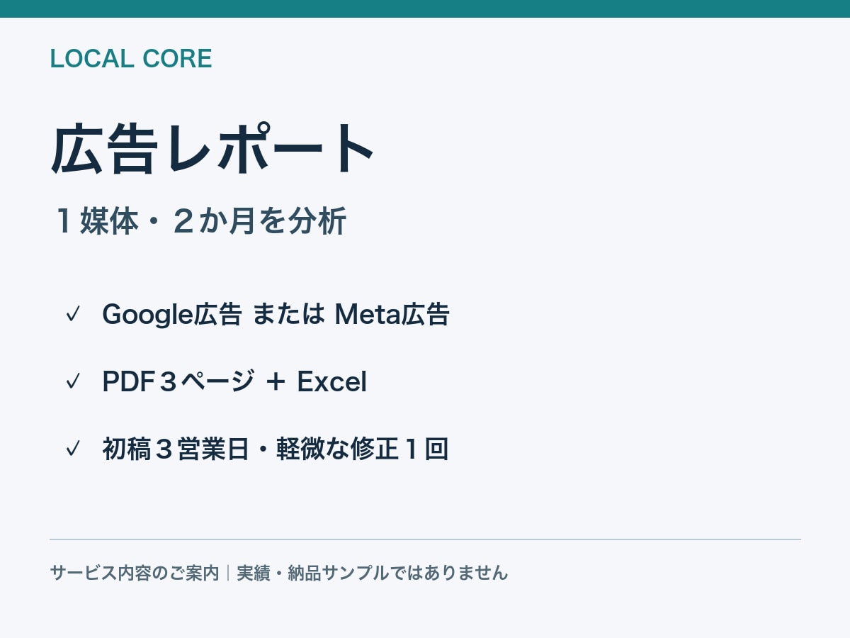広告の数字を分析し改善レポートを作ります １媒体２か月の広告データを見える化します イメージ1