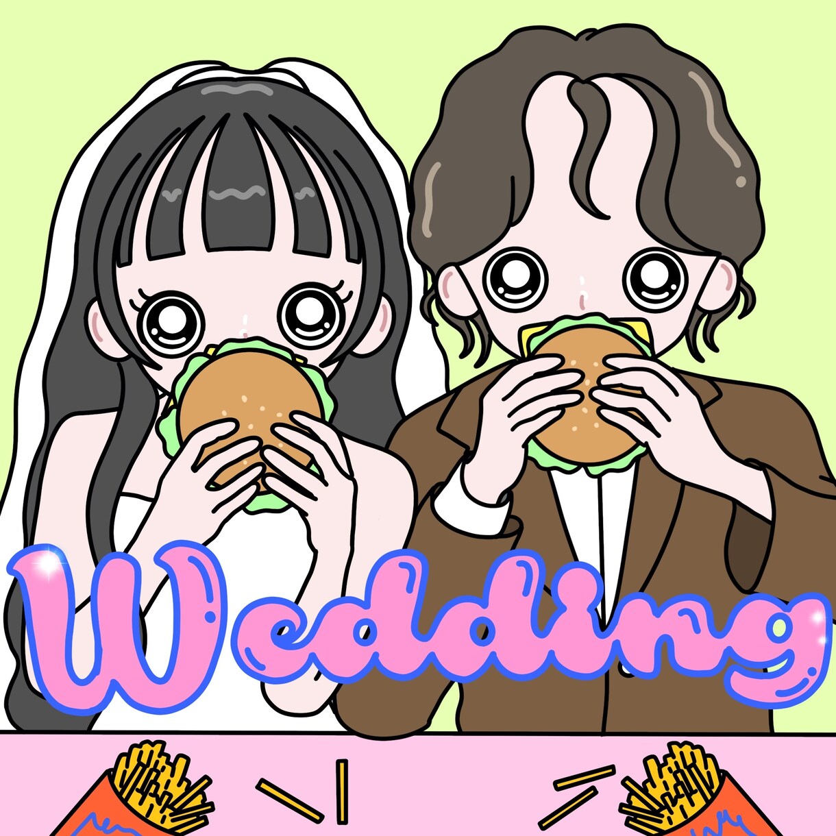 ウェルカムボード.席札.タグ結婚式イラスト描きます 修正無制限◎2人らしさをポップで可愛いイラストにします！ イメージ4
