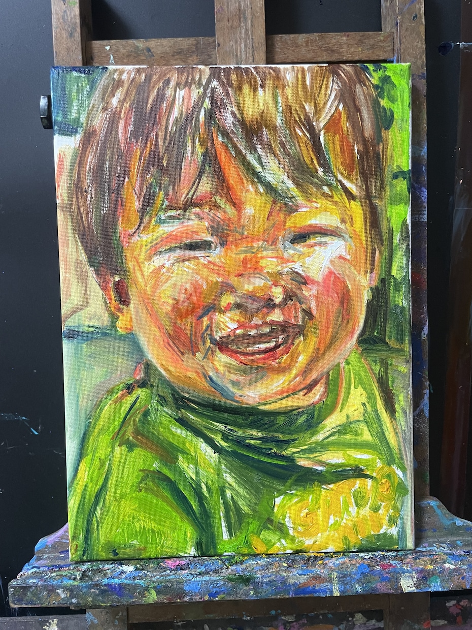 油彩画　ペット・ご家族の似顔絵を色鮮やかに描きます 自由な色彩で、愛するペットやご家族を鮮やかに表現します！ イメージ1