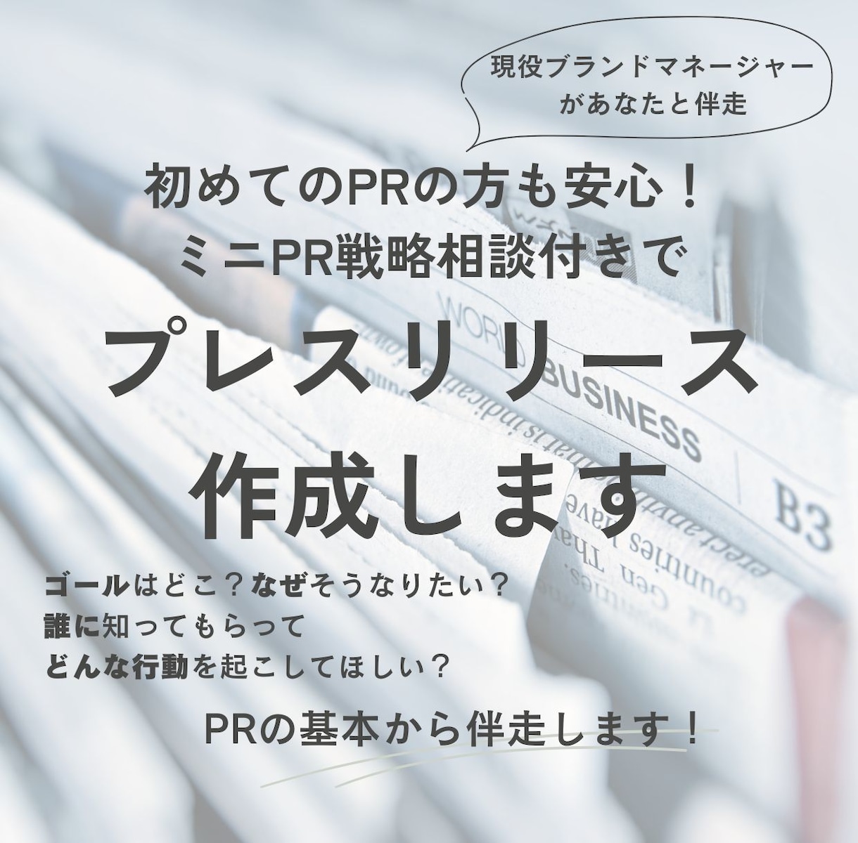 初めてでも！PR戦略相談付きプレスリリース作ります 現役ブランドマネージャーがPR戦略相談付きで作成します イメージ1
