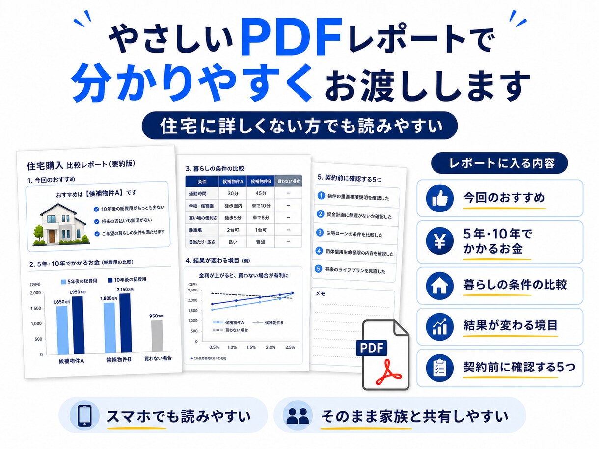 住宅購入の2物件を5年・10年の費用で比較します 買わない場合も含め、5年・10年でかかるお金を比較 イメージ4