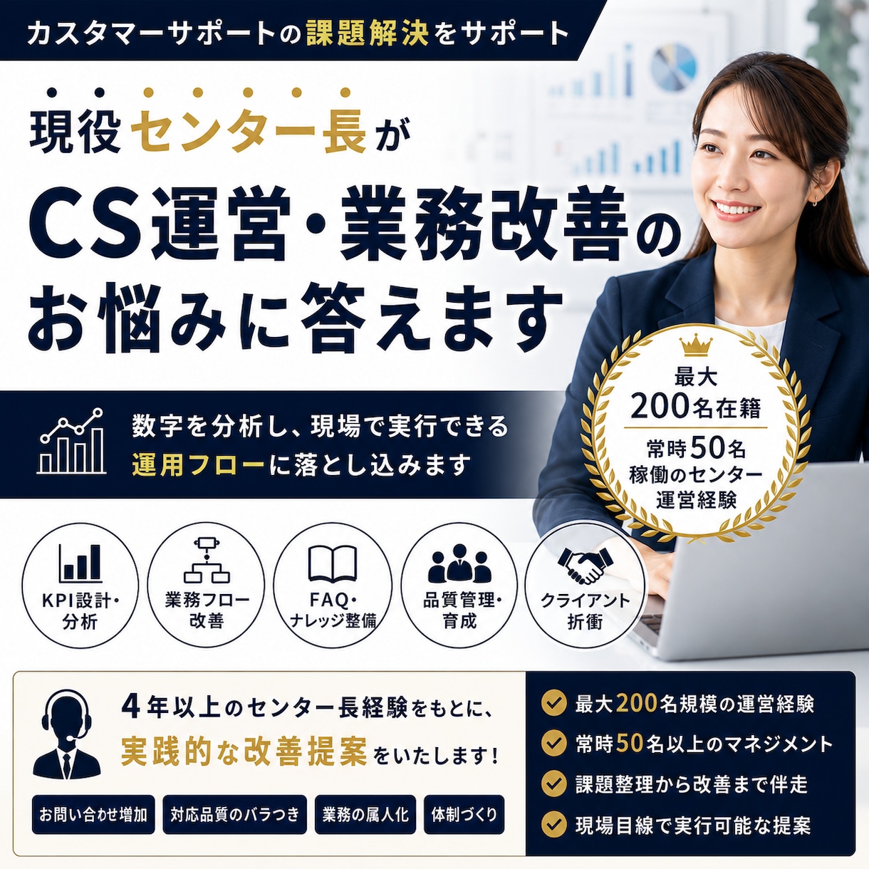 カスタマーサポートの課題を整理し改善策を提案します 数字から課題を見つけて改善提案いたします。 イメージ1