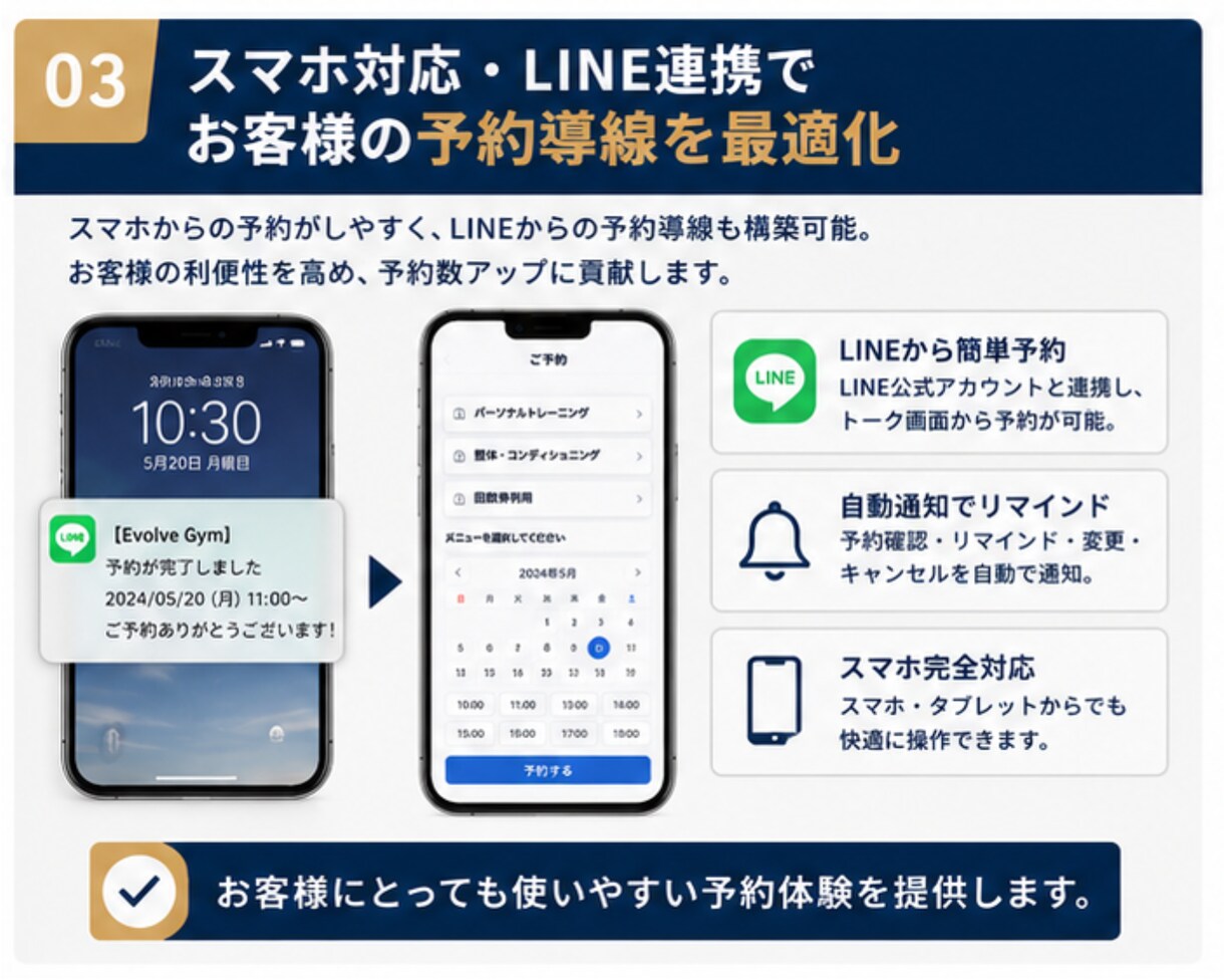 店舗向け予約システムを開発します 個人サロン・ジム向けに対応可能 イメージ4