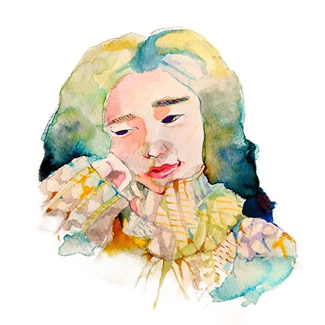 修正無料　似顔絵SNSアイコン描きます ニュアンスカラー仕上げ水彩似顔絵 イメージ4