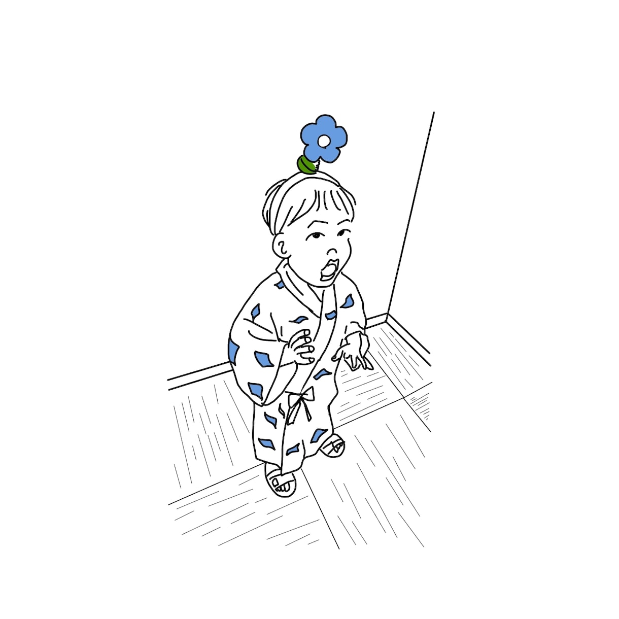 写真を元にシュールでかわいいイラストを描きます 大切なお子さん、ペットのお写真を、シュールでかわいい絵へ。 イメージ1