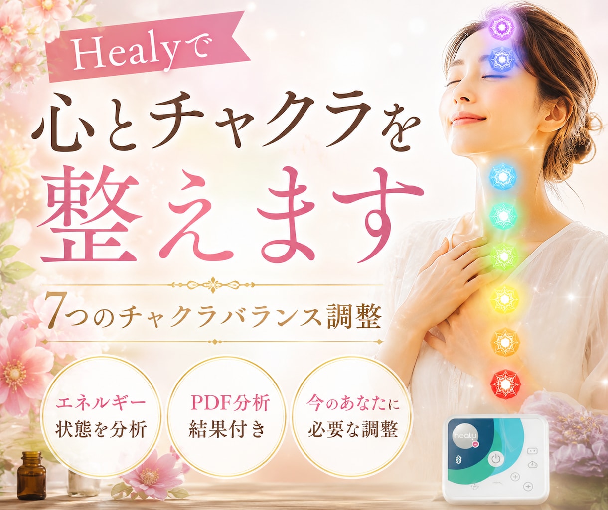 Healyで心とチャクラを整えます エネルギー漏れを整え本来の流れへ戻します イメージ1