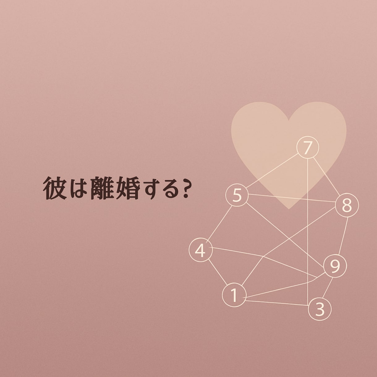 離婚する気、既婚彼の数字に出ています 数秘で彼の離婚意志を読み解きます イメージ1