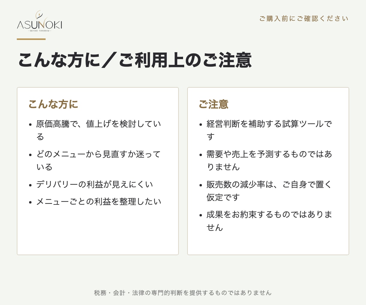 飲食店の値上げ判断をExcelで見える化します 何％販売数が減っても利益を維持できるか分かります イメージ7
