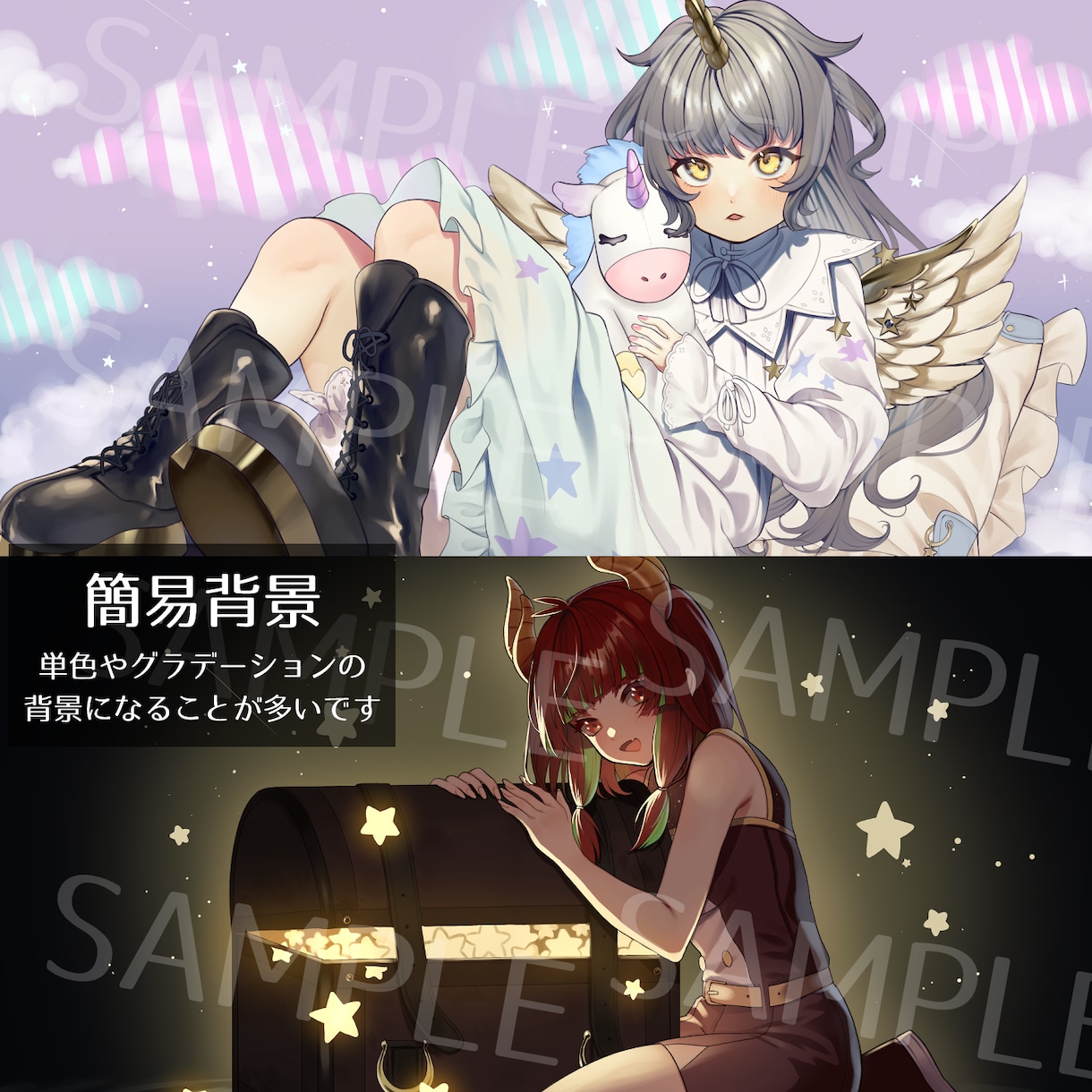 一枚絵制作します 和系やロリータが特に相性がいいです イメージ2