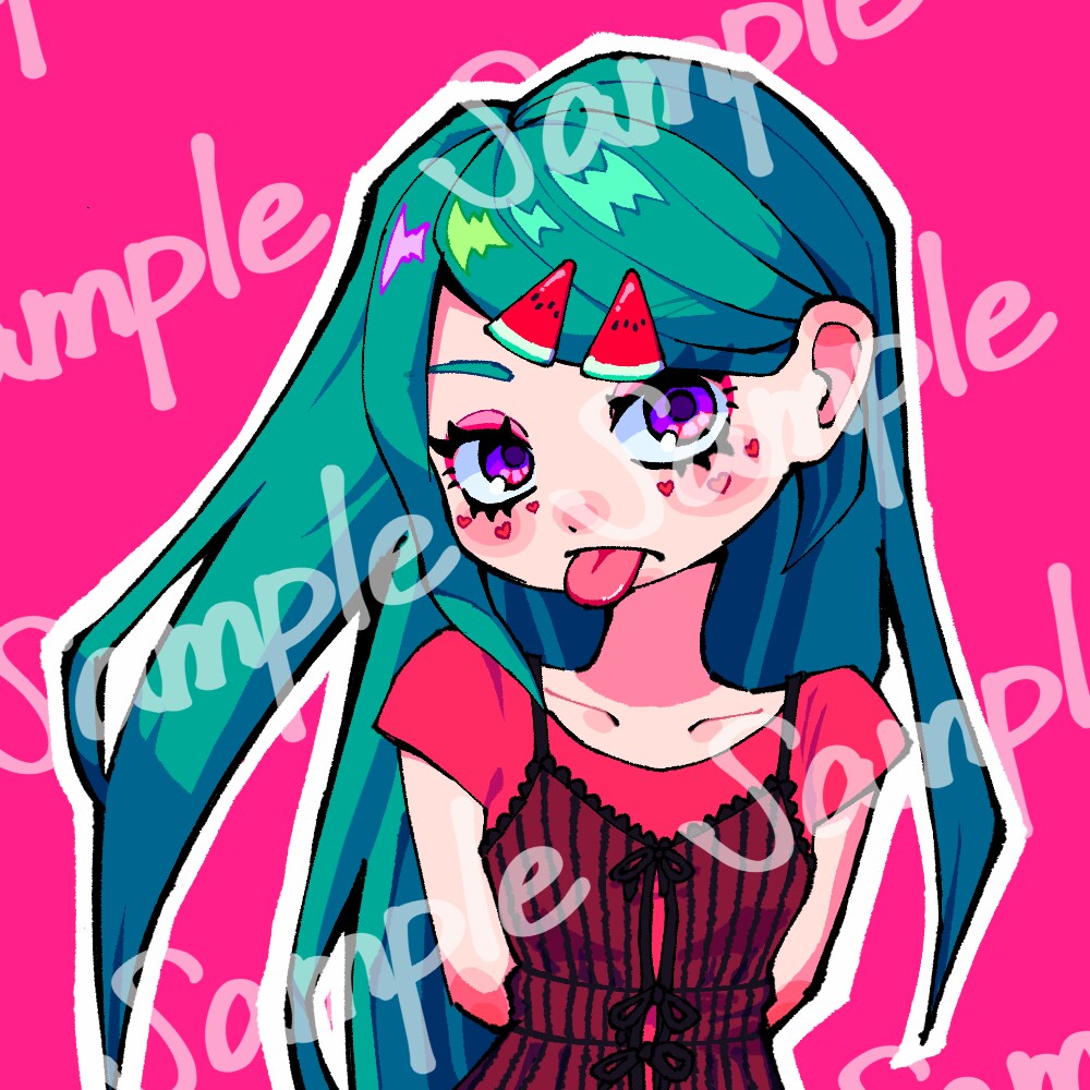 ポップな女の子のイラスト描きます SNSアイコン用のオリジナルイラストを作成します イメージ3