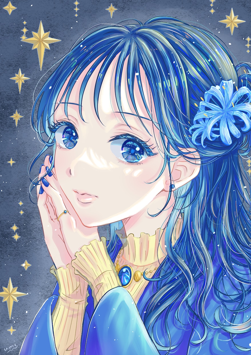 華やかで目を引く一枚絵✨ご要望に応じて描きます あったか&爽やかなテイストが得意♪細かくオーダーできます！ イメージ8