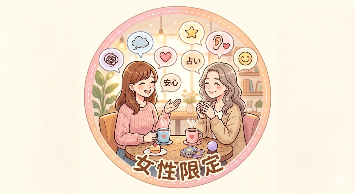 お話しながら、ちょこっと占いでリフレッシュできます ​【女性限定】寄り添いトーク迷ったときは「ちょこっと占い」 イメージ1