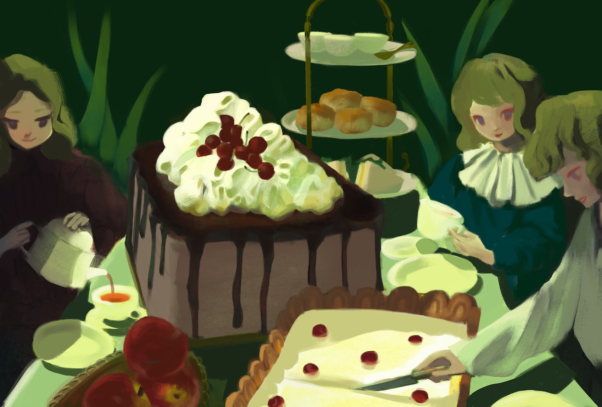 雰囲気のある厚塗り1枚絵作成いたします おしゃれな1枚絵、表紙／挿絵／プレゼントなどに イメージ1
