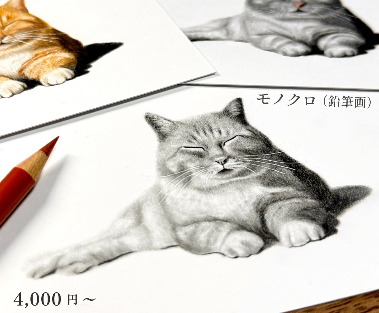 大切なペットとの思い出を鉛筆・色鉛筆画にします 大切な家族との幸せな時間を、温もりある作品として残します イメージ2