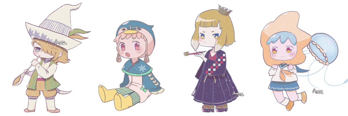 ポップで可愛い擬人化アイコン作成します SNSやブログに映えるデフォルメ（SD、ミニキャラ）アイコン イメージ2
