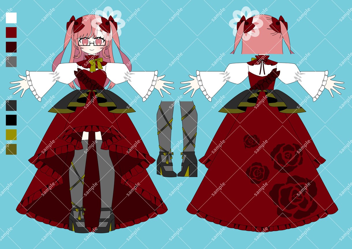 可愛いに特化！キャラクターの豪華衣装デザインします ゴスロリ、ふわふわイラスト。デザイン画の制作お任せください！ イメージ3