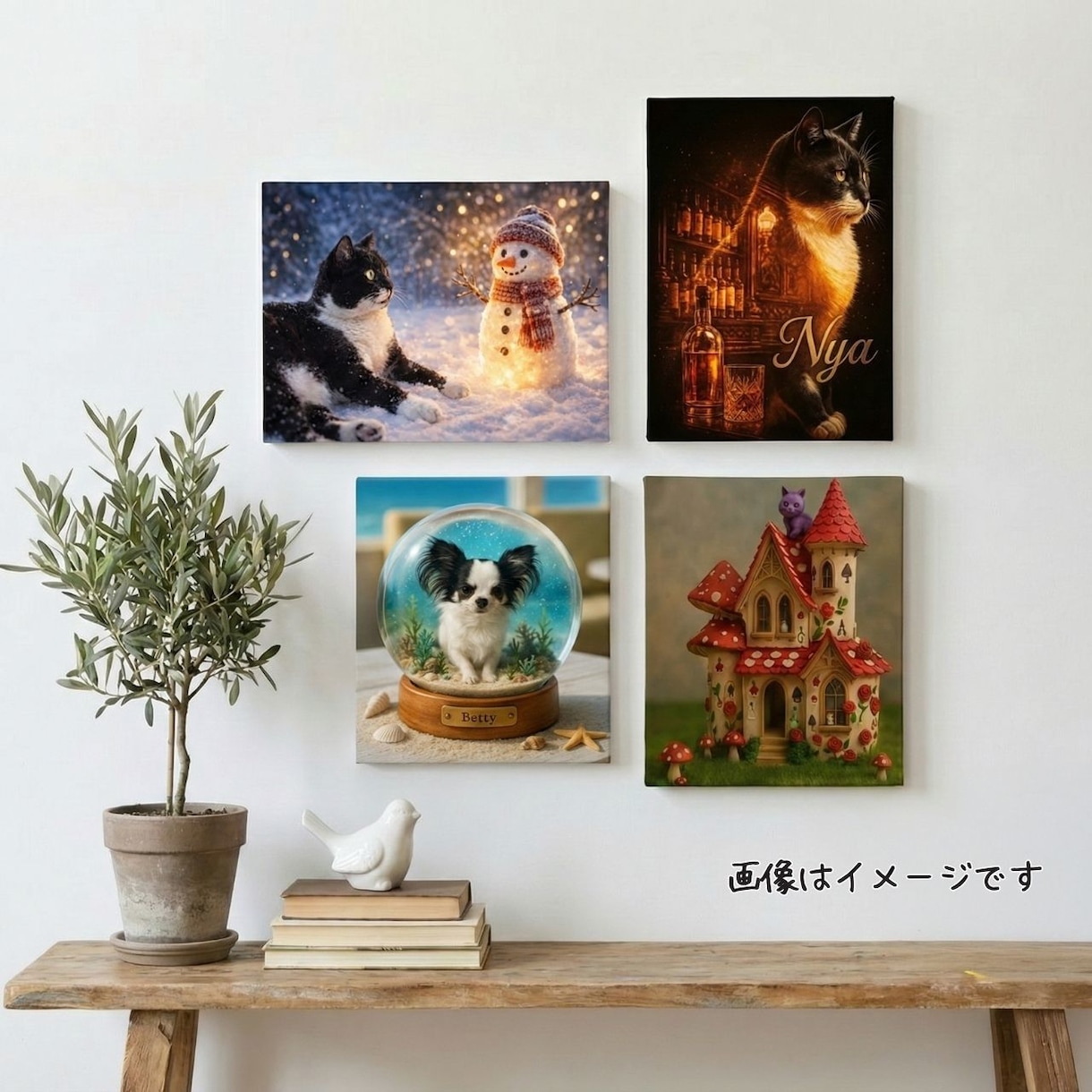 うちのこを可愛く変身！飾れるキャンバスに仕上げます 存在感あるキャンバスにしてお届け。贈り物やインテリアに最適 イメージ4