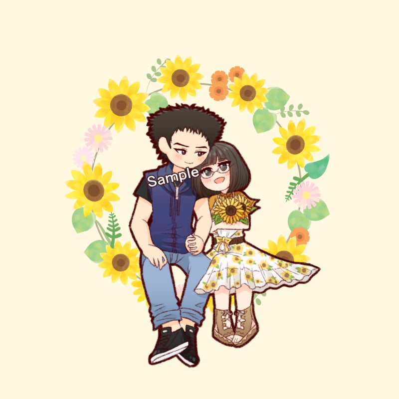 2名で3000円✨夢絵・カップルイラスト描きます NL・BL・GL全てOK！全身も可能で同値段です！ イメージ3