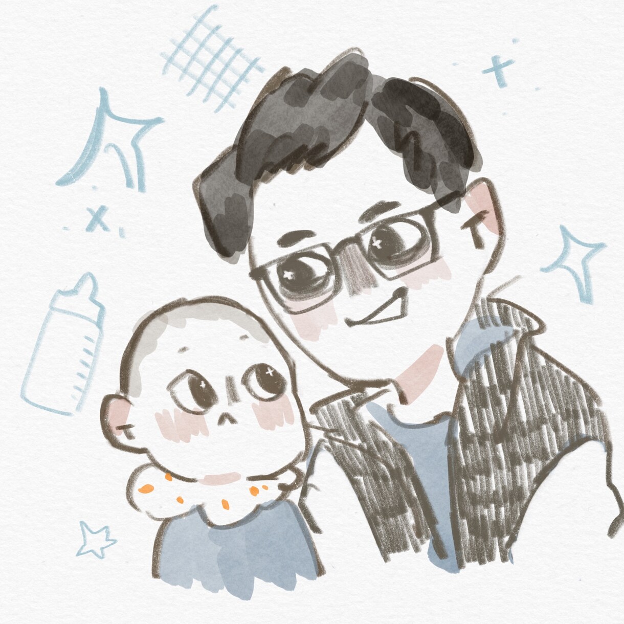 可愛いゆるっと似顔絵を書いてます 家族写真、旅行思い出など、暖かい絵をお届けたいです イメージ4