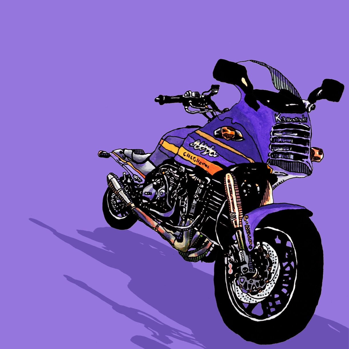 バイク/おしゃれ/絵/イラスト描きますます あなたのバイクを味のある絵にします。 イメージ2