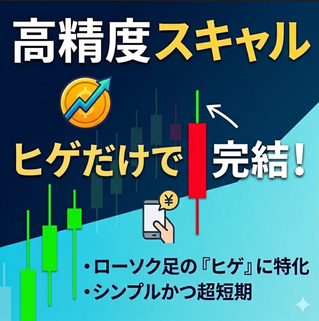 ローソク足のヒゲだけを使ったスキャル公開します 損切りできない・チキン利確ばかりでコツコツドカンな方必見 イメージ1