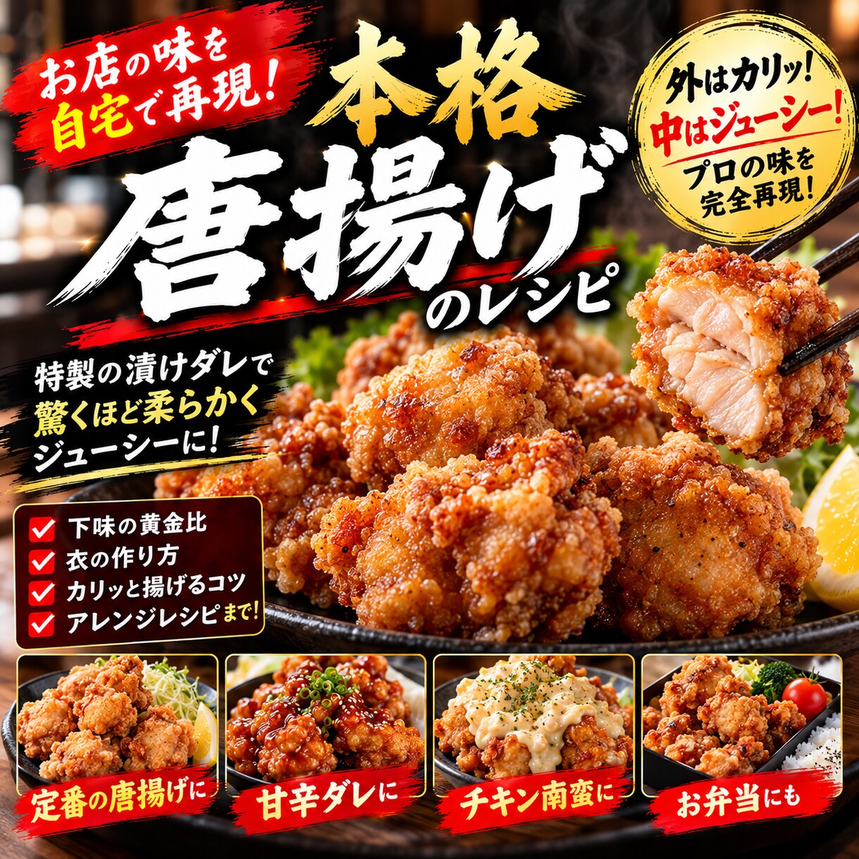 外カリッ中ジューシーな唐揚げレシピ教えますます ご飯にもお酒にも！みんなが大好きな定番メニュー イメージ1