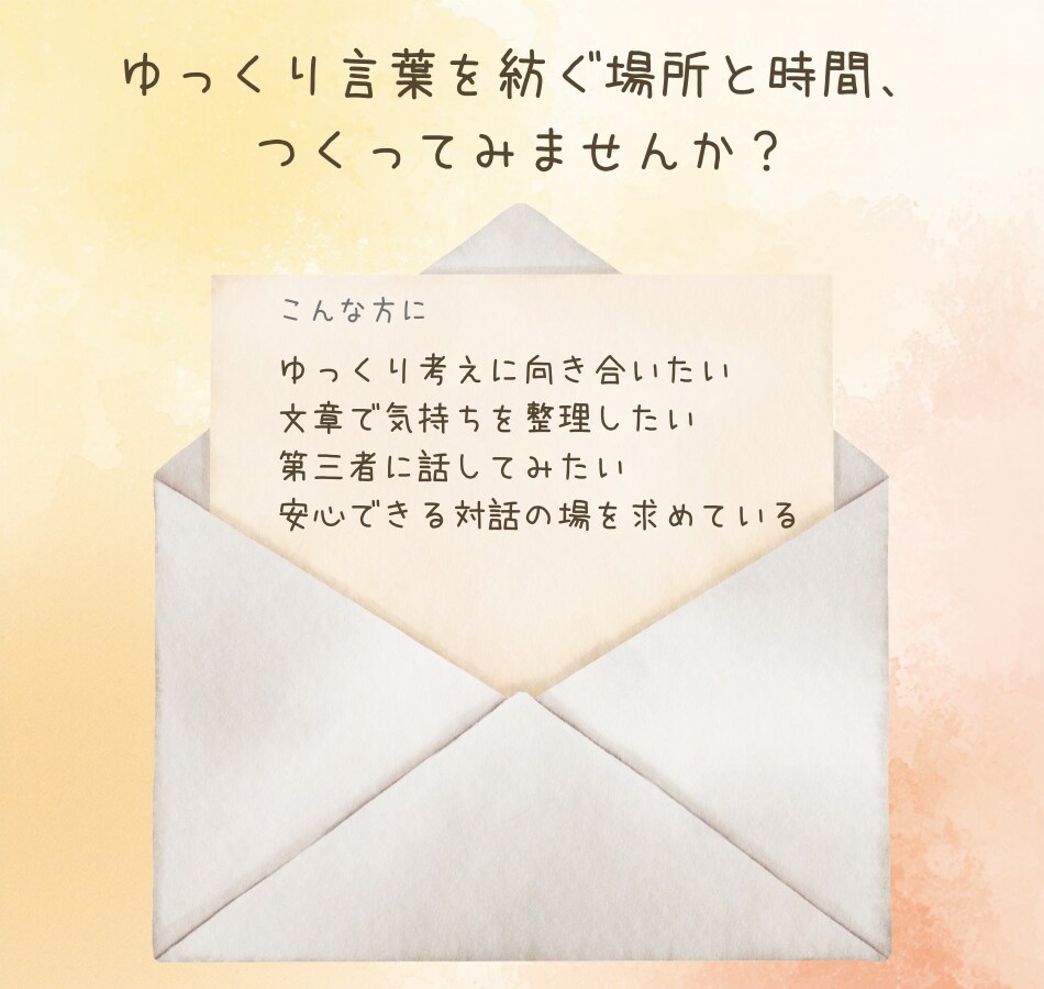 一人だと考えが止まる方へー対話で思考整理します 思考を解きほぐす往復書簡＊思考整理・内省サポート イメージ2