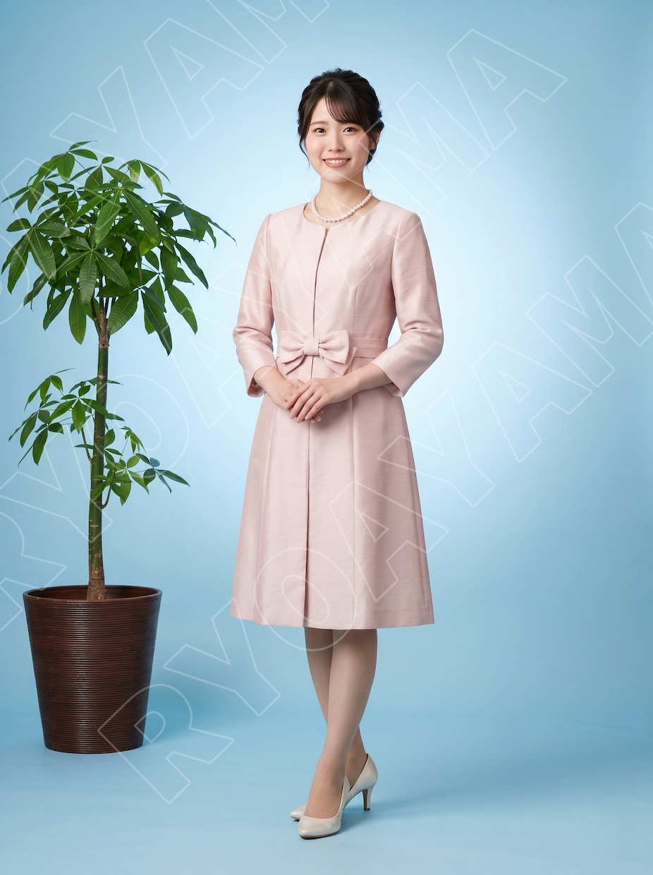 高級ホテル写真室レベルの婚活写真３枚お作りします 女性専用　振袖とドレスの全身写真各１枚、上半身写真１枚計３枚 イメージ2
