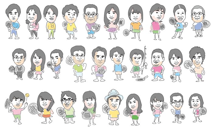 似顔絵を描きます 複数人の似顔絵をまとめて描きます。 イメージ3