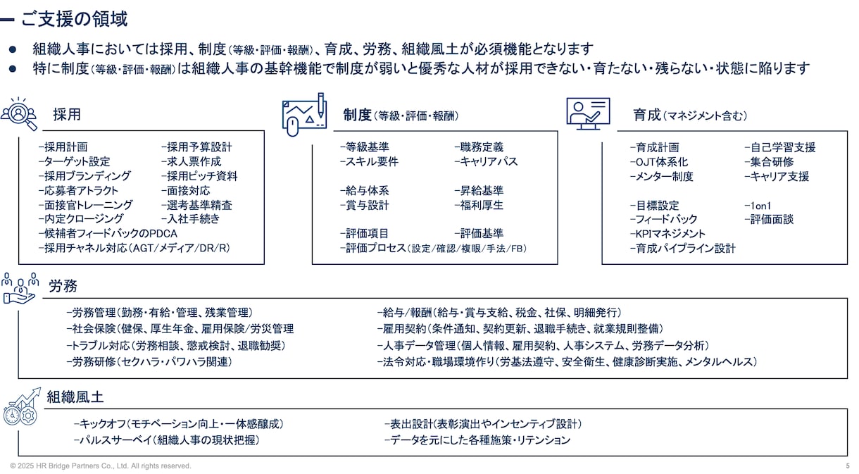 対処すべき人事・採用課題を一緒に整理します 人事コンサルがやれること・やるべきことの可視化に伴走します イメージ2