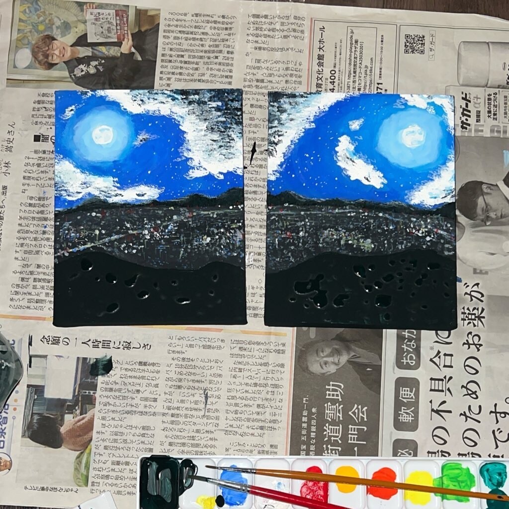 2つで1つになる風景画を描きます 1つでも飾れる、2つ並べると繋がります イメージ1