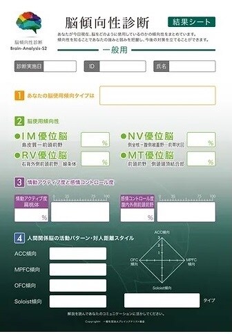 転職向け人間関係スタイル、ストレス耐性が分かります 脳傾向性診断で人間関係スタイルとストレス耐性などが分かります イメージ2