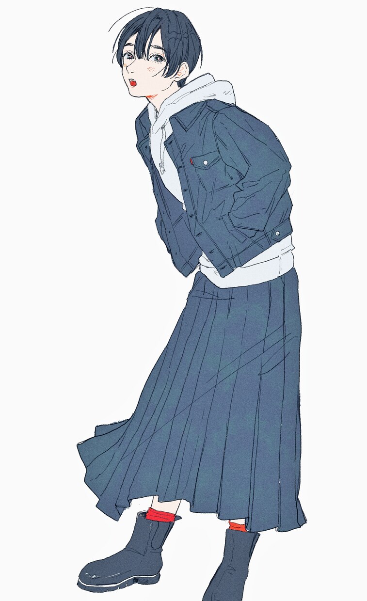 シンプルな全身絵 バストアップイラストを描きます お気に入りのコーデや服装を 立ち絵でもお好きなポーズでも イメージ6